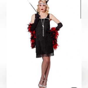 Spirit Halloween Costume Adult Black Flapper Costume